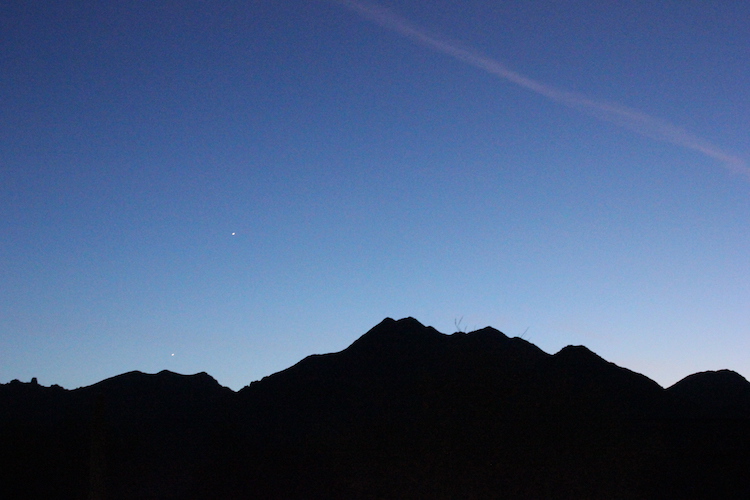 The McDowell Mountains in silhouette against a spring dawn in Arizona